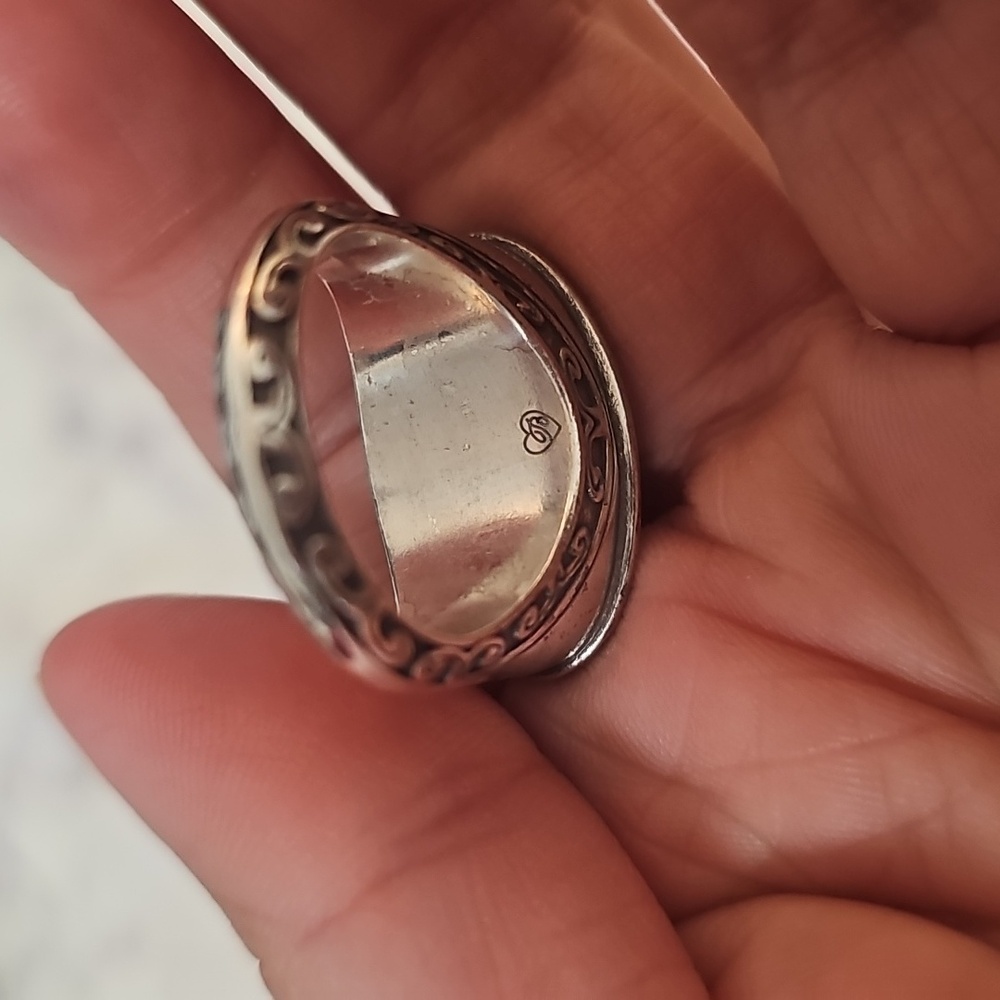 Elegant Brighton Silver With Amber Stones Ring. Size 8 - Picture 6 of 6